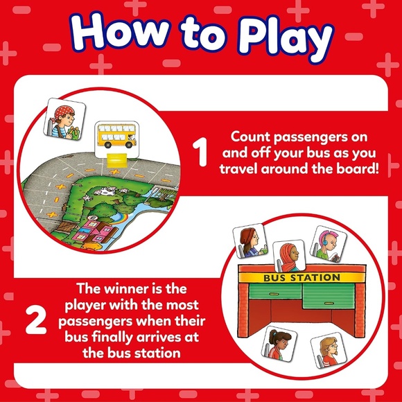 NEW, Orchard Toys, "Bus Stop", Educational Board Game, Addition & Subtraction - Picture 8 of 11